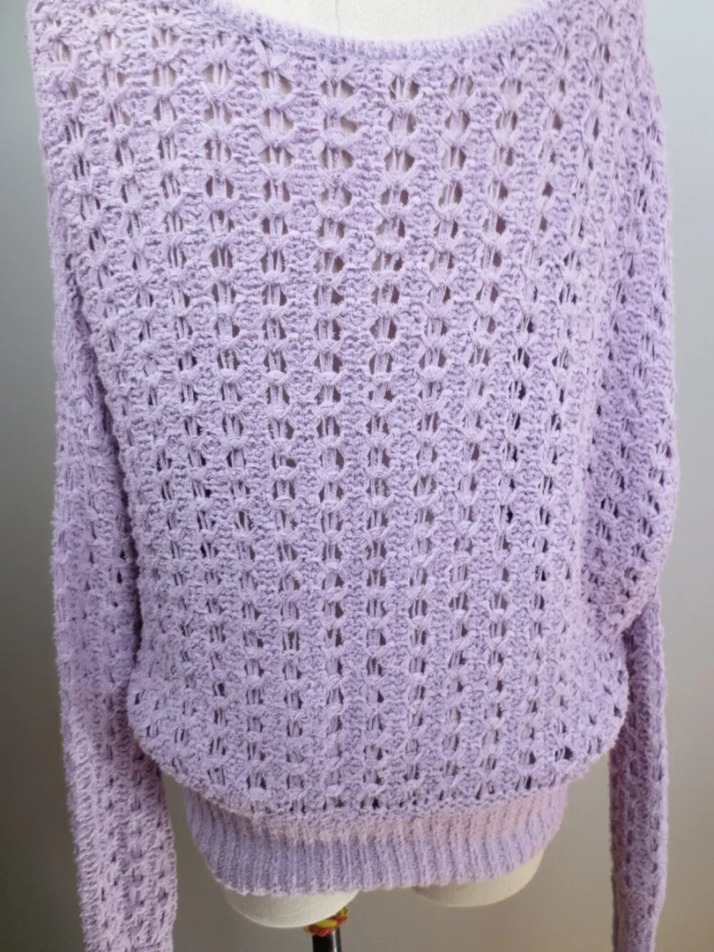 Free People Best Of You Slouchy Oversized Open Weave Knit V-Neck Sweater Sm NWT - Picture 13 of 13